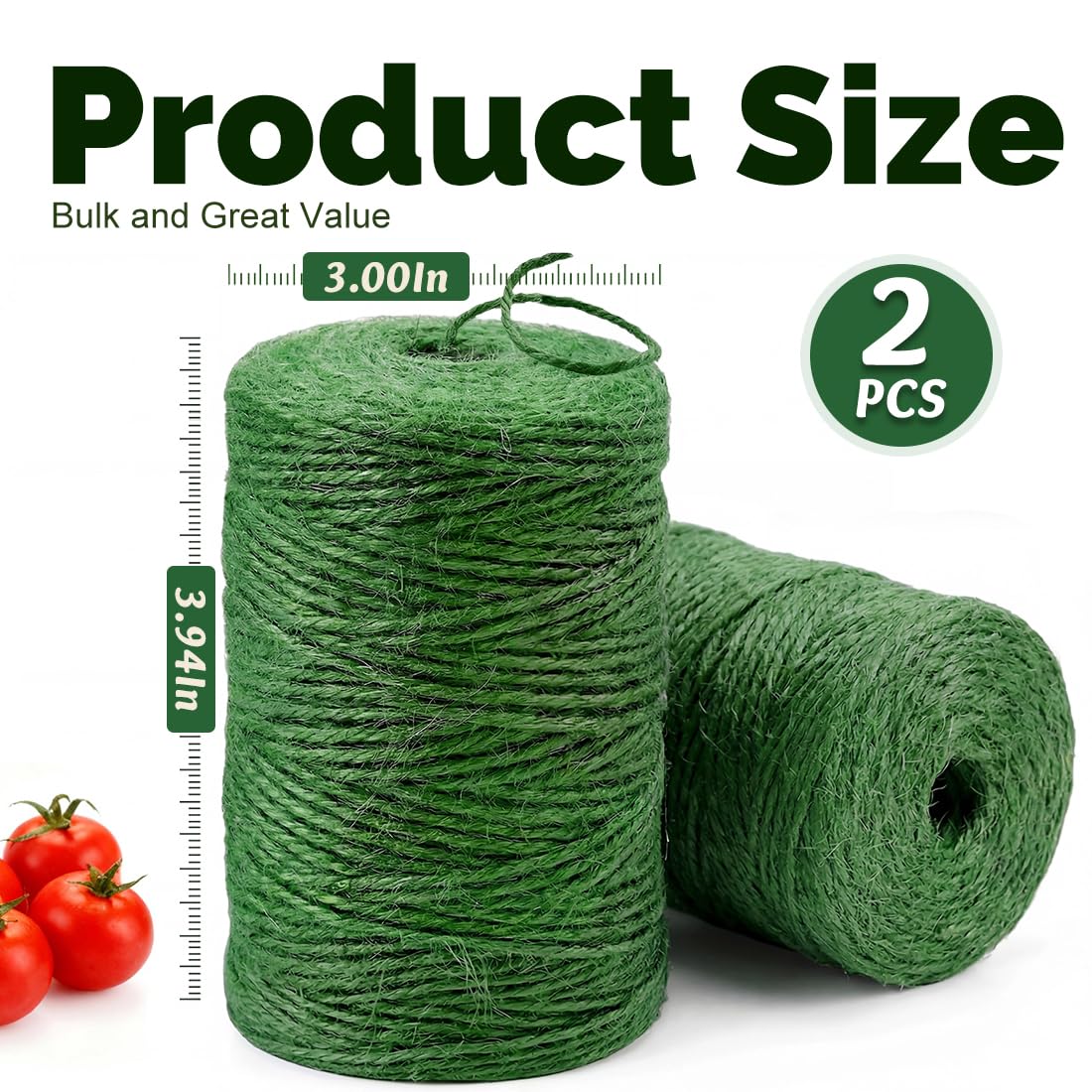 2Pack 2mm Natural Jute Twine String 1600 Feet Long Twine String for Crafting Gardening Gift Wrapping Macrame DIY Home Decor (Brown-800Feet/Roll)