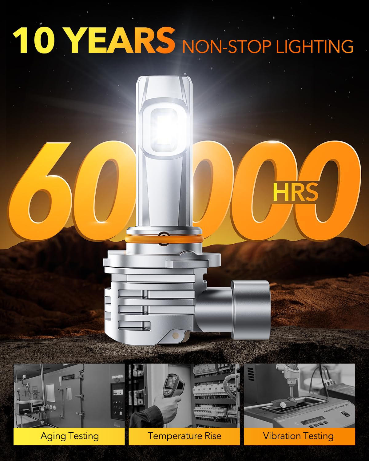 OXILAM H7 LED Light Bulb, 60000LM 10X Brighter 6500K White, Anti-Flicker, 60,000Hrs Lifespan, Plug and Play, H7 Fog Compatible with Cars Trucks SUVs, Pack of 2