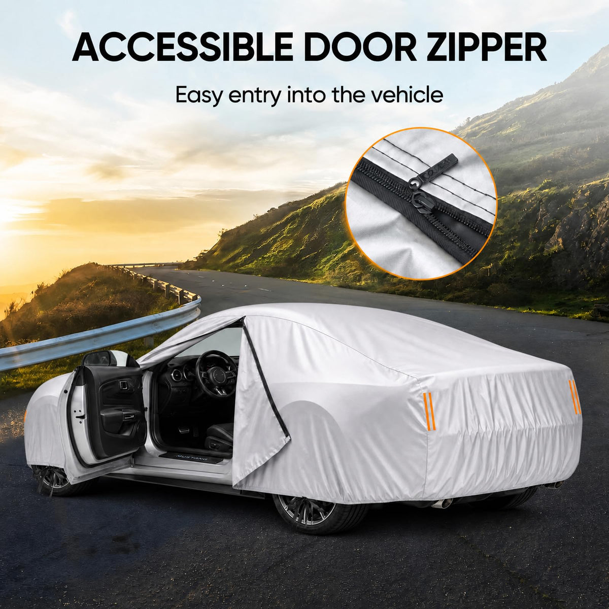 NEVERLAND Car Cover Waterproof All Weather for Sedan 183''L x 70''W x 59''H
