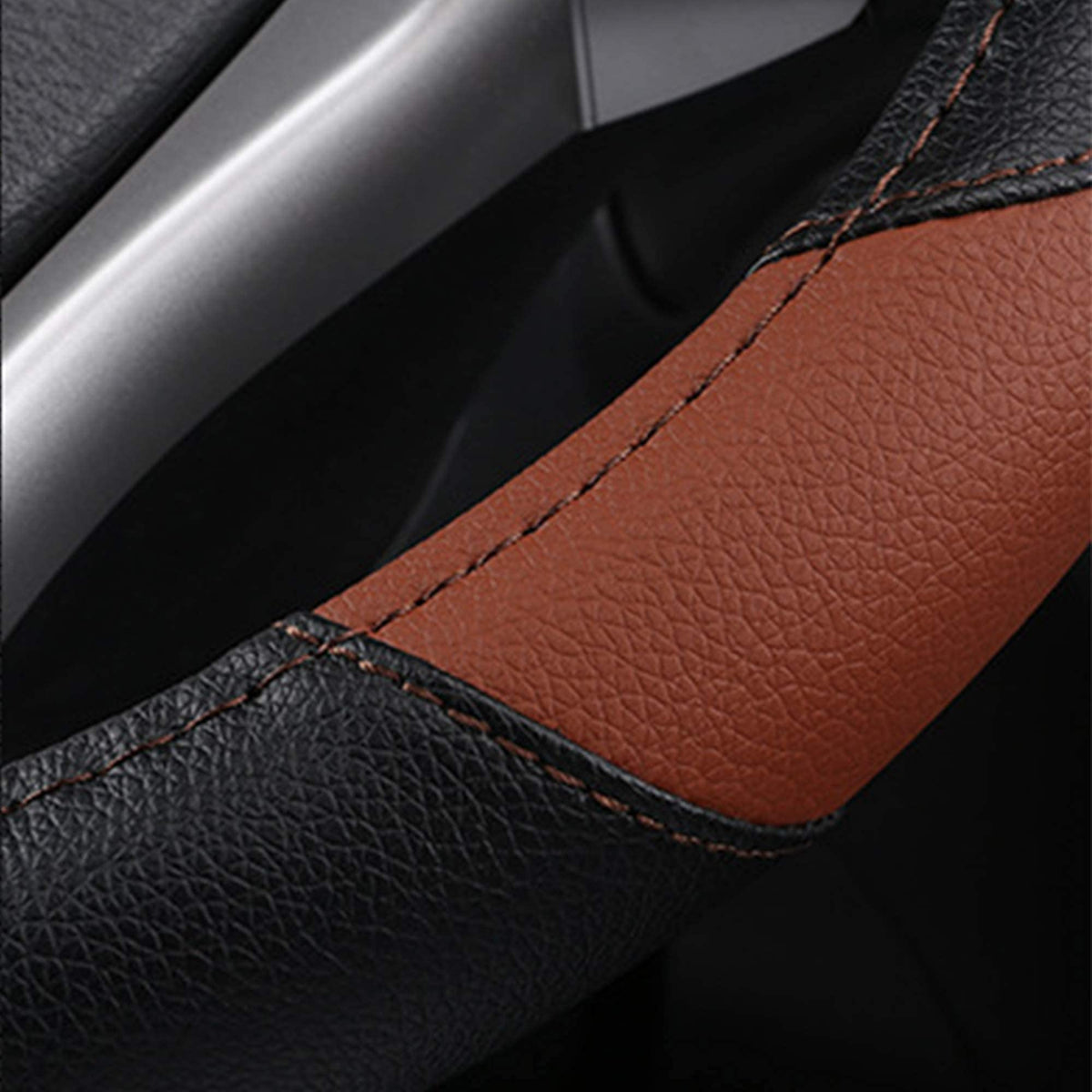 Leather Car Steering Wheel Cover, Universal Fit for Most Cars, Beige