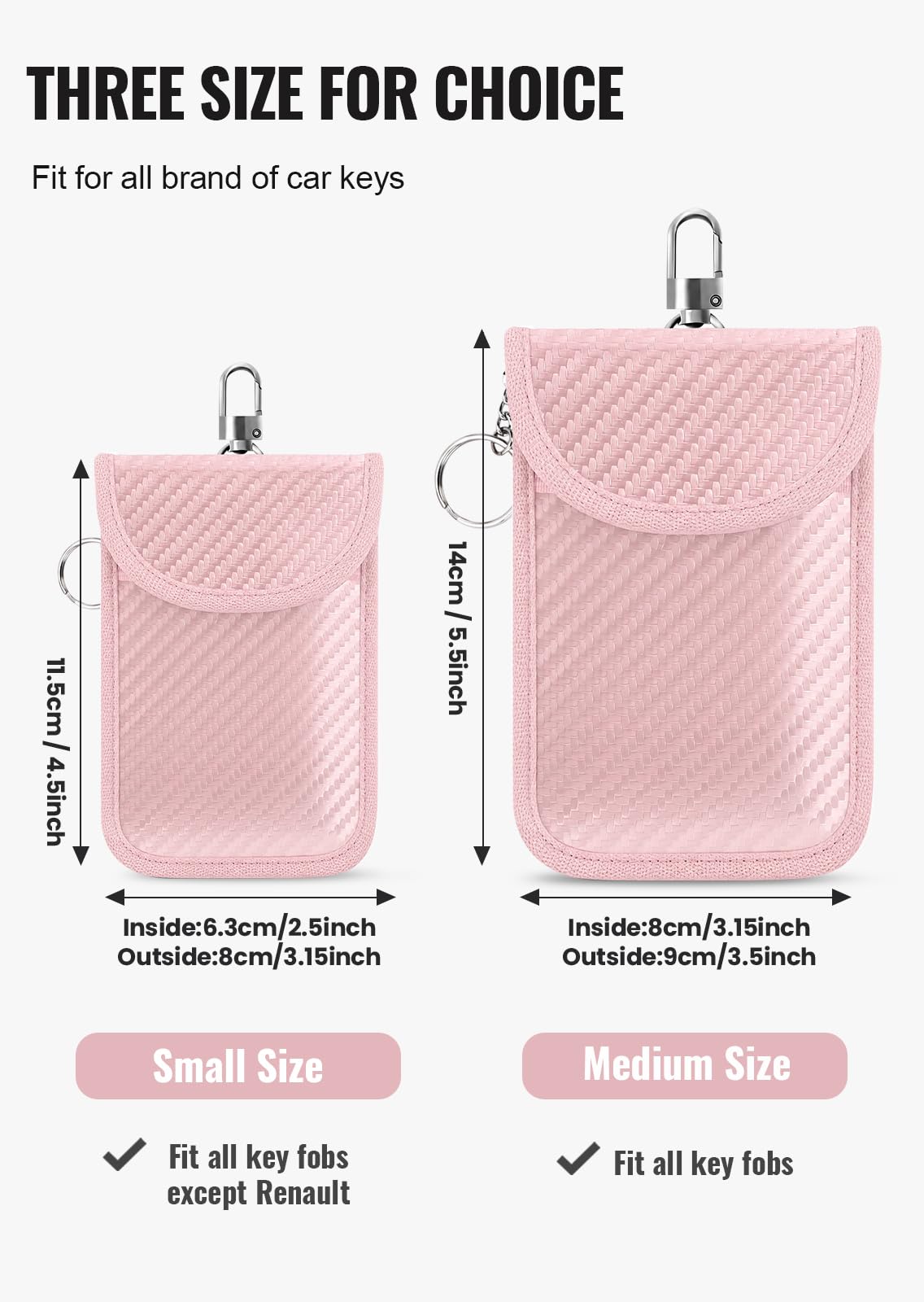 lanpard Faraday Pouch for Car Keys, Faraday Bag, Car RFID Signal Blocking Holder, Key Fob Protector, Key fob cage Block Signal Anti-Theft Fob Case (2 Pack)