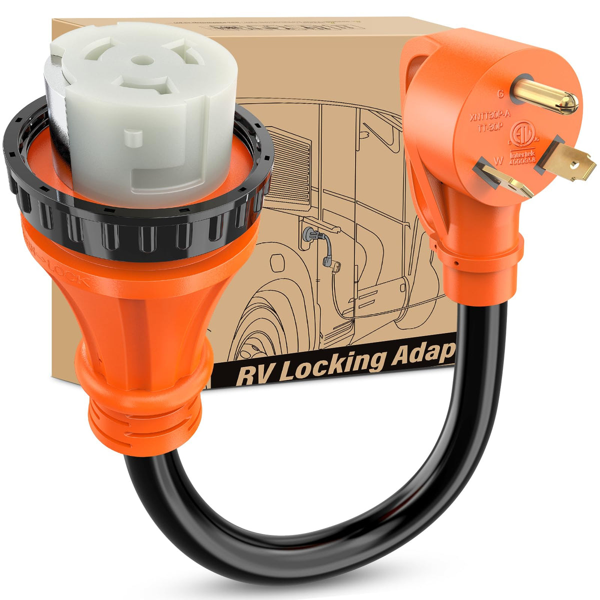 Nilight 30 Amp to 30 Amp RV Generator Adapter Cord L14-30P TT-30R