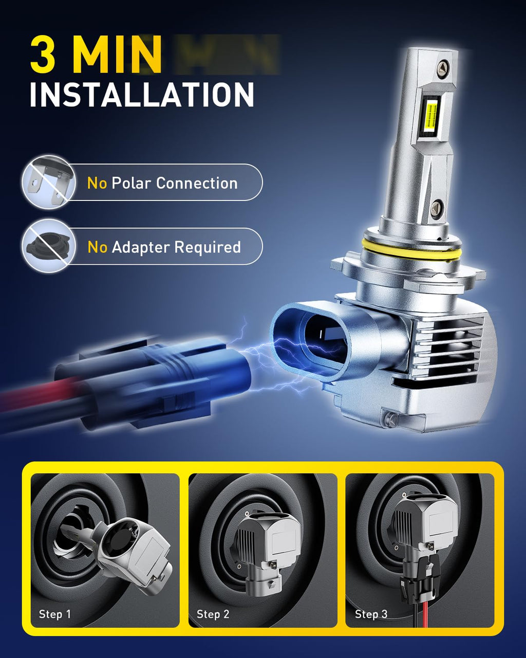 AUXITO H11 H8 H9 LED Bulbs, 80000LM 15X Brighter, 5-Min Plug and Play, 6500K Daylight, 60000H Lifespan, Error-Free, Pack of 2
