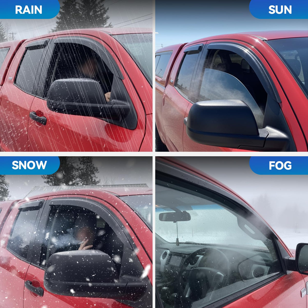Window Visors Rain Guards for 2015-2026 Ford F150 Crew/SuperCrew Cab