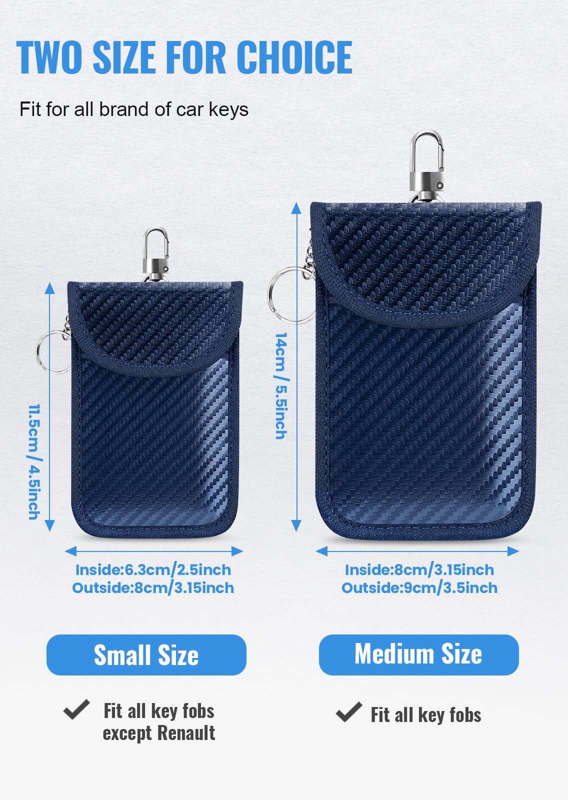 lanpard Faraday Pouch for Car Keys, Faraday Bag, Car RFID Signal Blocking Holder, Key Fob Protector, Key fob cage Block Signal Anti-Theft Fob Case (2 Pack)