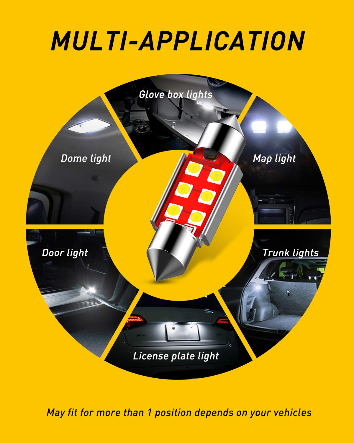 AUXITO 912 921 LED Bulb for Backup Light Reverse Lights High Power 2835 15-SMD Chipsets Error Free T15 906 922 W16W Bulbs, 6000K White, Automotive Light Bulbs (Upgraded, Pack of 2)