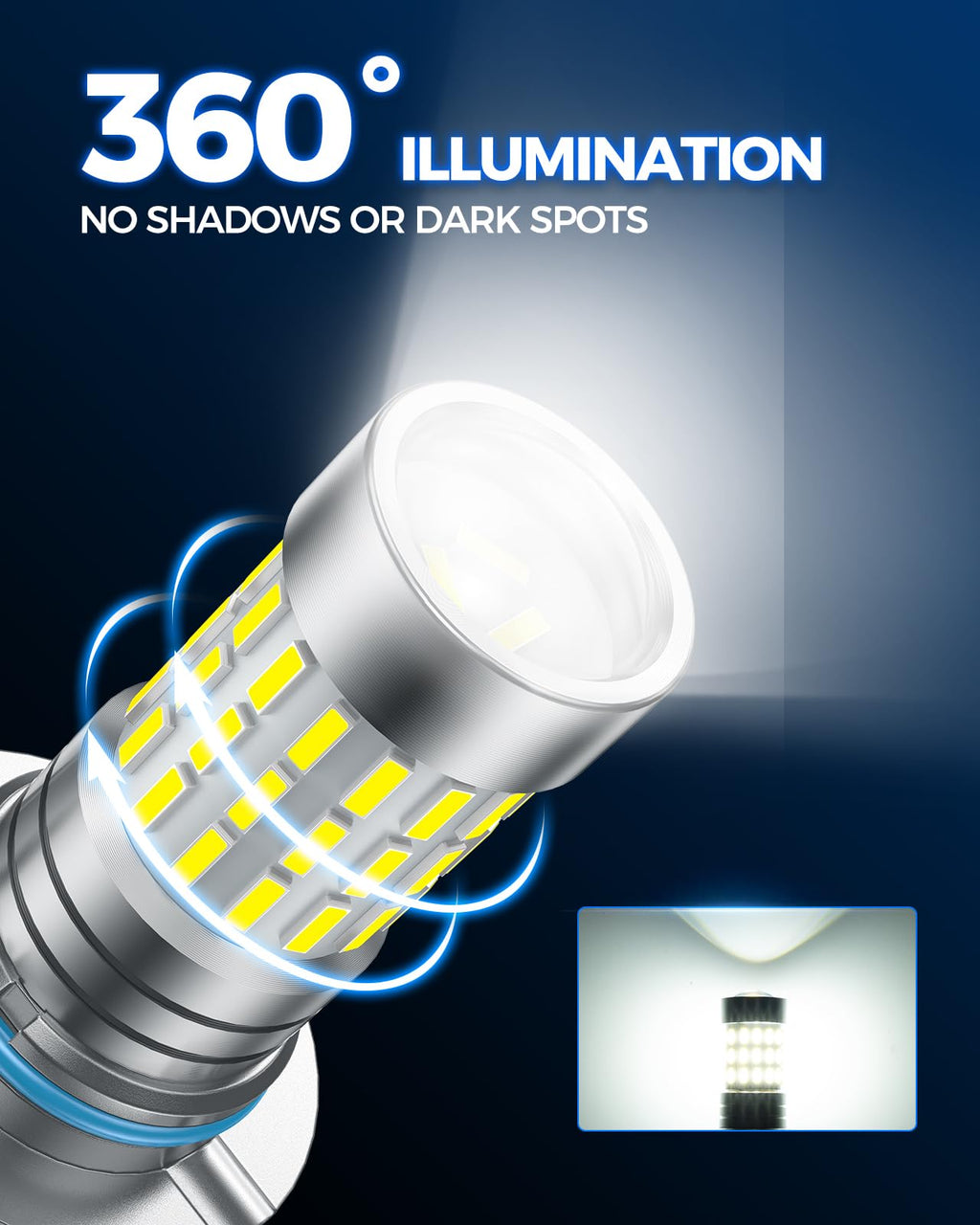 Marsauto M1C H11 30000LM Fanless LED Bulbs, 6500K IP68 – 2 Pack