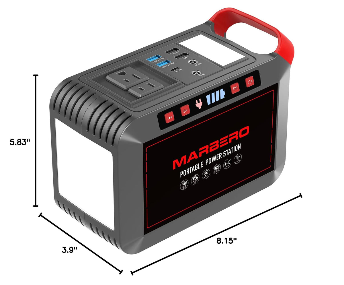 MARBERO Portable Power Station 88Wh, 120W Surge, Solar Generator 24,000mAh