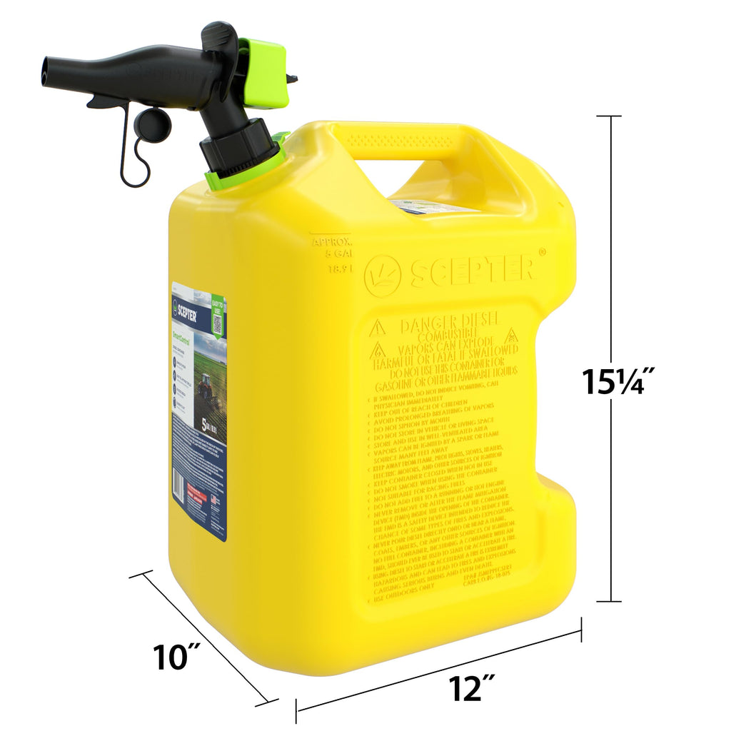 Scepter 5 Gal Gas Can, Spill Proof SmartControl Spout, Spout Extender, Red