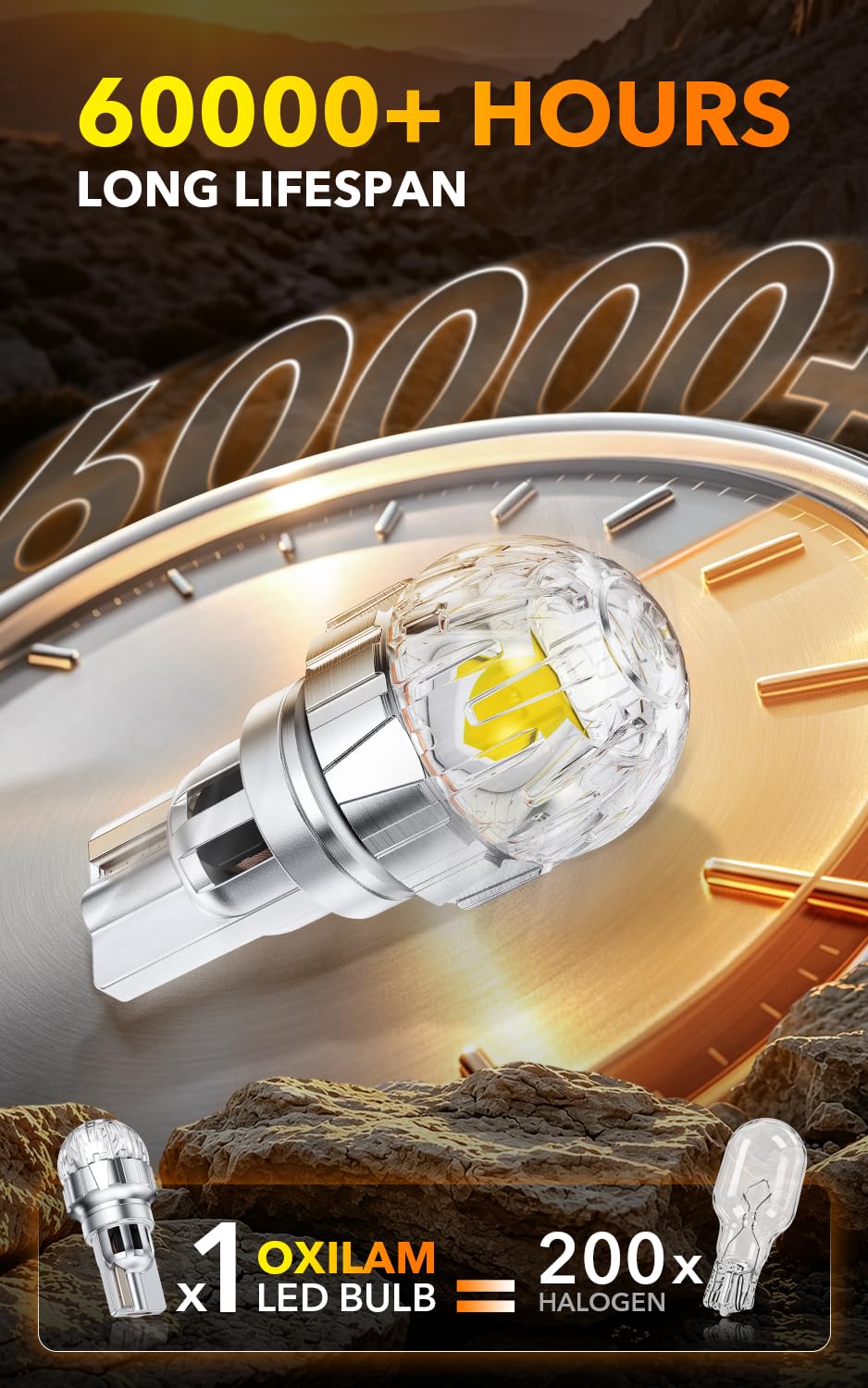 OXILAM 194 LED Bulb for License Plate Bulb Super Bright, 168 T10 W5W 2825 LED Bulb for Dome Door Map Courtesy Trunk Cargo Dash LED Interior Light Bulb, Pack of 2