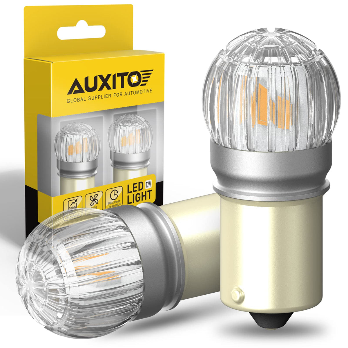AUXITO 194 LED Bulb 6000K White 168 2825 W5W T10 Wedge 14-SMD Interior Car Bulbs Replacement for Dome Map Door Courtesy Trunk License Plate Parking Lights, 10 PCS
