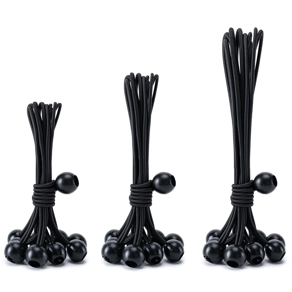 30 Pack Ball Bungee Cord, Heavy Duty Bungie Cord Balls (6",Black/White)