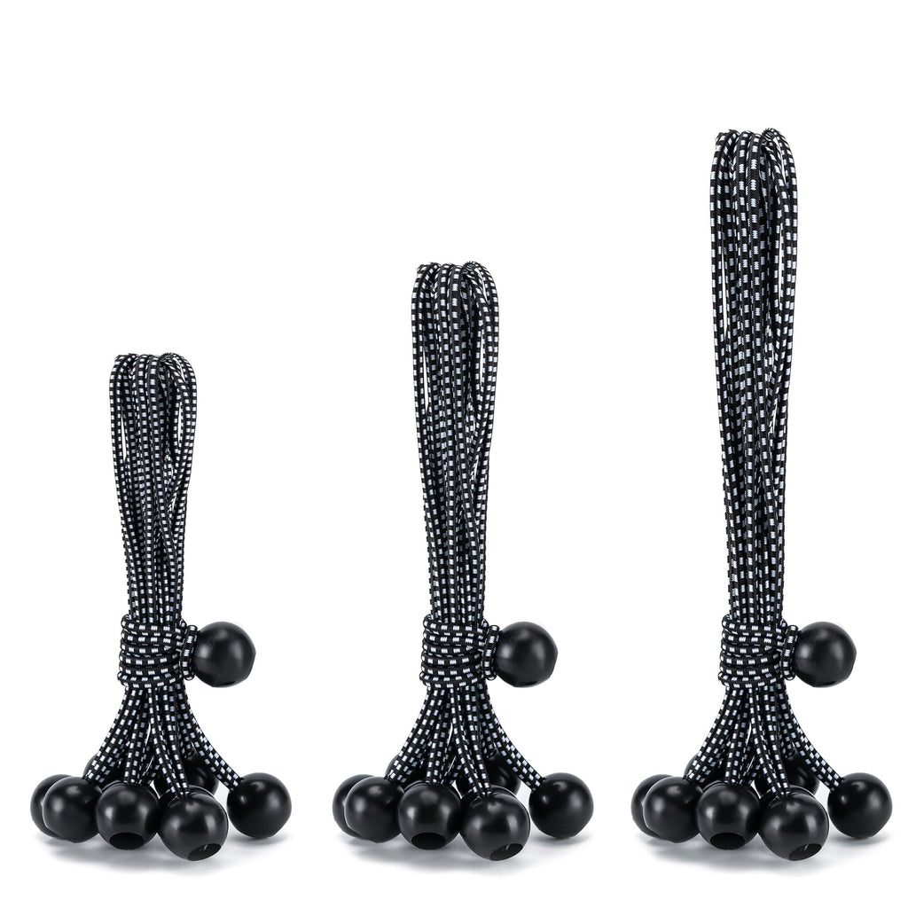 30 Pack Ball Bungee Cord, Heavy Duty Bungie Cord Balls (6",Black/White)