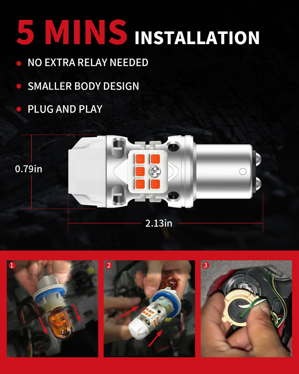 LASFIT 921 LED Bulb Reverse Lights, 912 T15 Back Up Light CANBUS Error Free W16W 906 Reversing Bulb 904 916 6000K Xenon White New Upgrade Design, Plug and Play (Pack of 2)