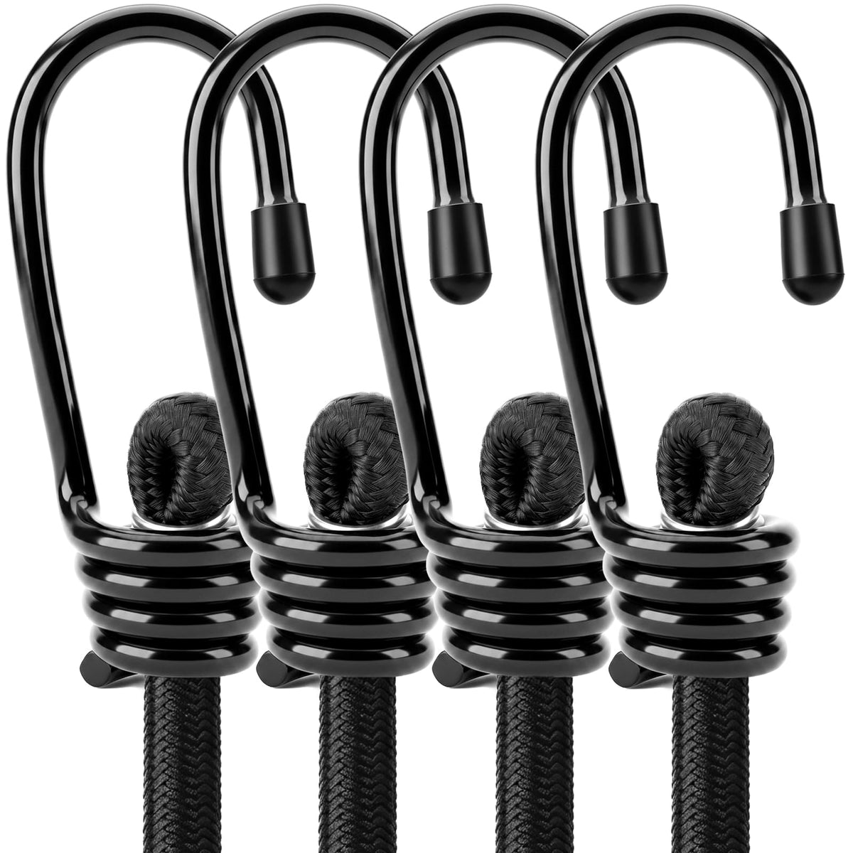HORUSDY 31-Piece Premium Bungee Cords Assortment Jar, Includes 10”,18”,24”,32”,40” Bungee Cords, 6“ Zip Ties, 8”Canopy/Tarp Ball Ties and Crocodile Mouth Tarp Clips