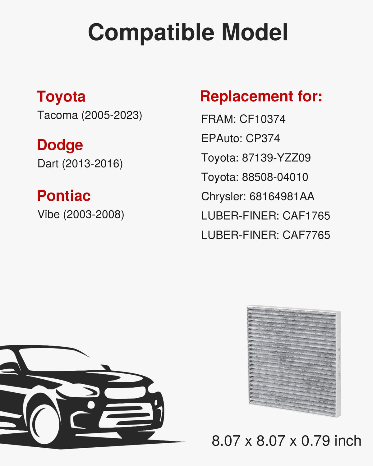Puroma Cabin Air Filter Activated Carbon for CF12160 CAF1948P Hyundai KIA