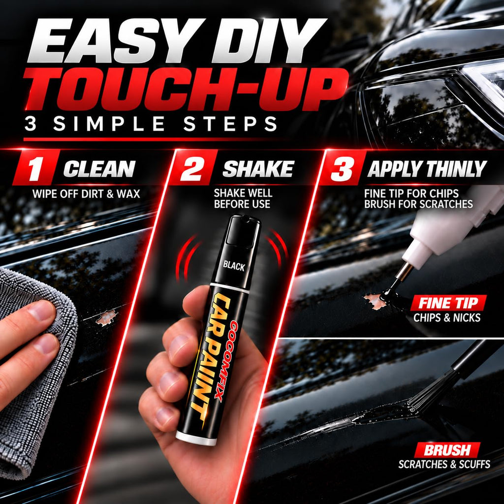 cocomfix Gloss Black Rim Touch Up Paint, Scratch & Curb Rash Repair Kit