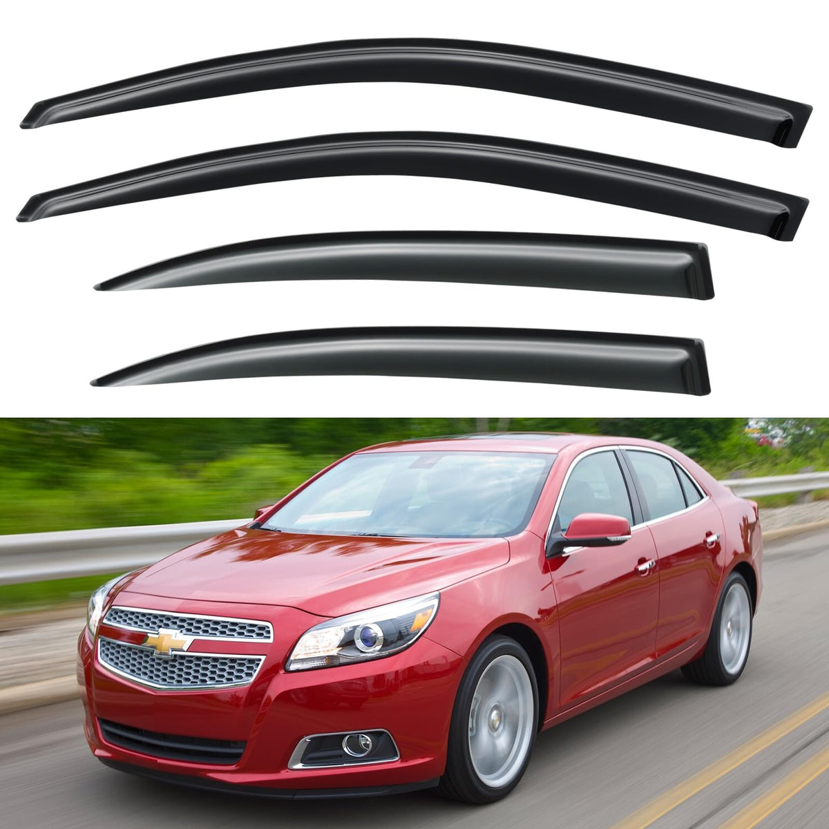 Window Visors Rain Guards for 2015-2026 Ford F150 Crew/SuperCrew Cab