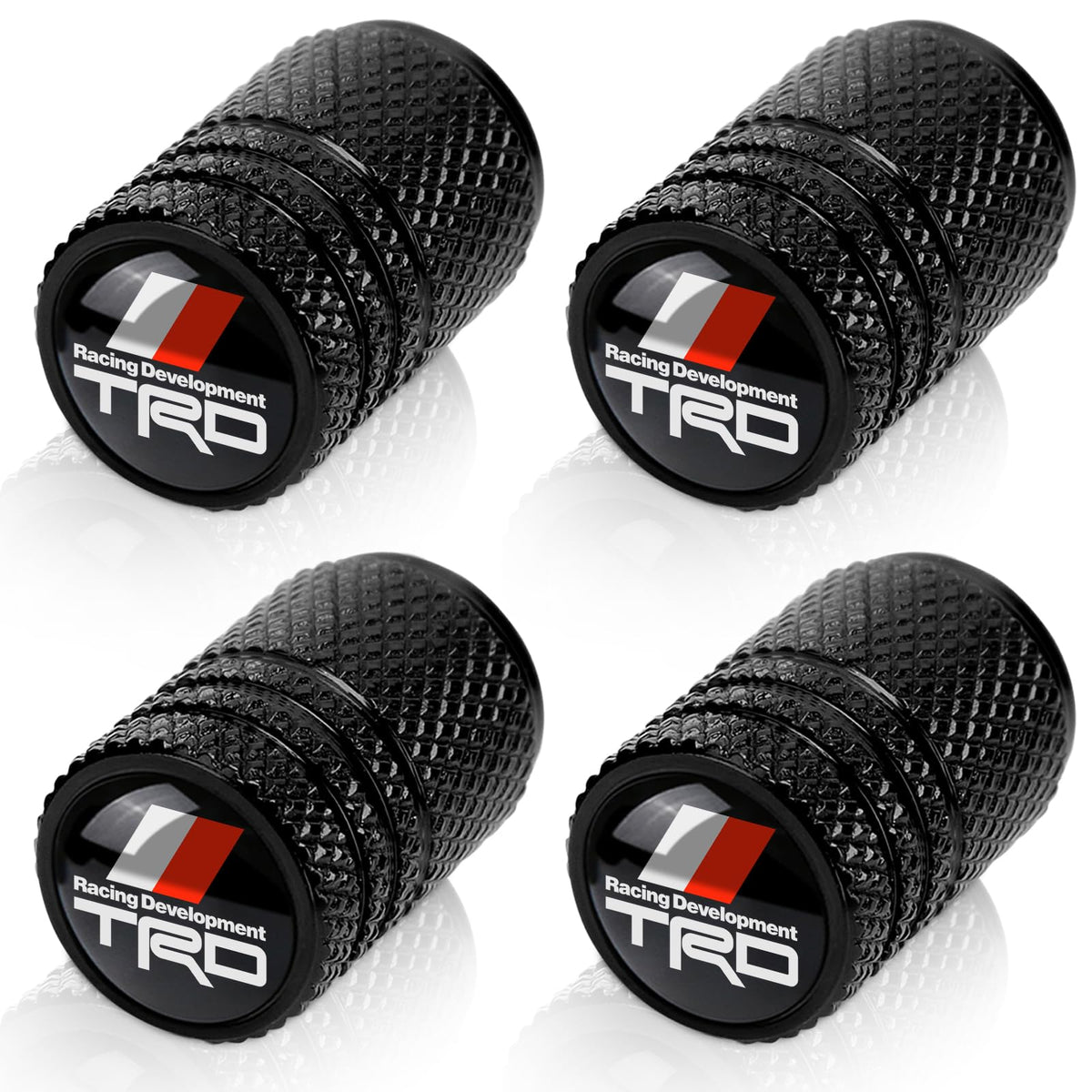 4pcs Tire Valve Stem Caps, Compatible with Toyota Avalon Prius Allion RAV4 Highlander Series Stem Cap Universal Car Air Cover Car Accessories for Cars, SUV, Truck, Motorcycles Black