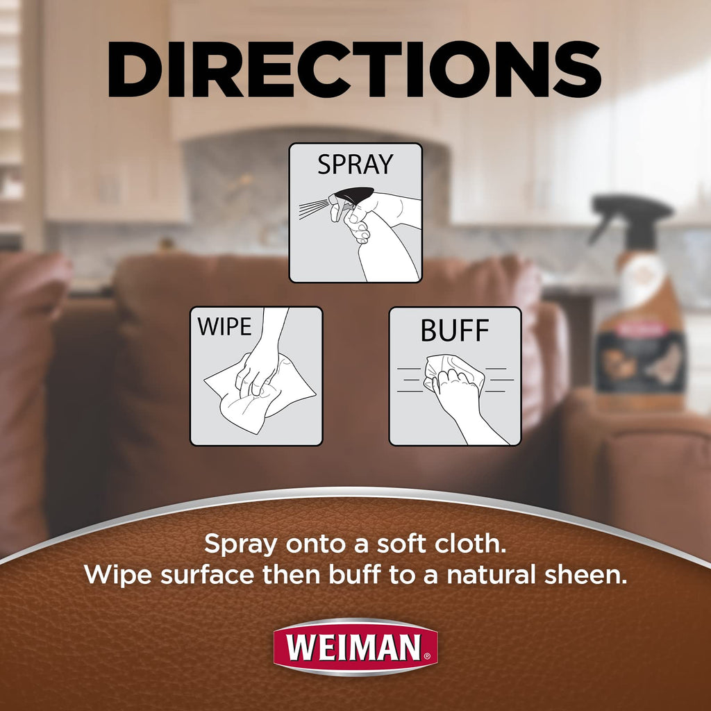 Weiman Leather Cleaner, Conditioner & Protector, Car Interior & Furniture