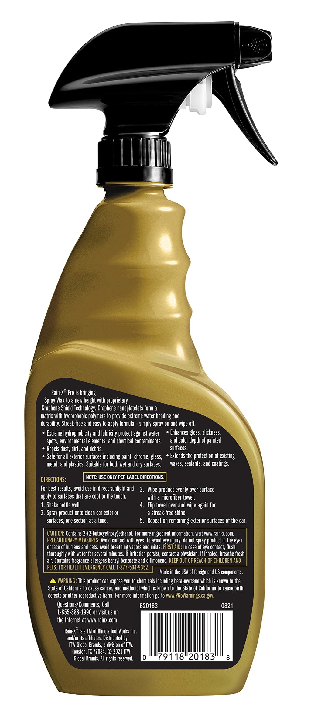 Rain-X 630177SRP Cerami-X Glass Cleaner + Water Repellent, 23oz - Cleaning Effectively While Remaining Streak Free, Protecting Against Contaminants and Stains