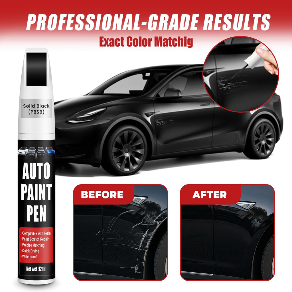 Touch Up Paint for Cars (Pearl White Multi-Coat PPSW), Compatible with Tesla Model Y/3/X/S, 0.4 fl oz Color Accurate 2-in-1 Car Paint Scratch Repair Pen, Easy to Use, Fast-Drying, Long-Lasting