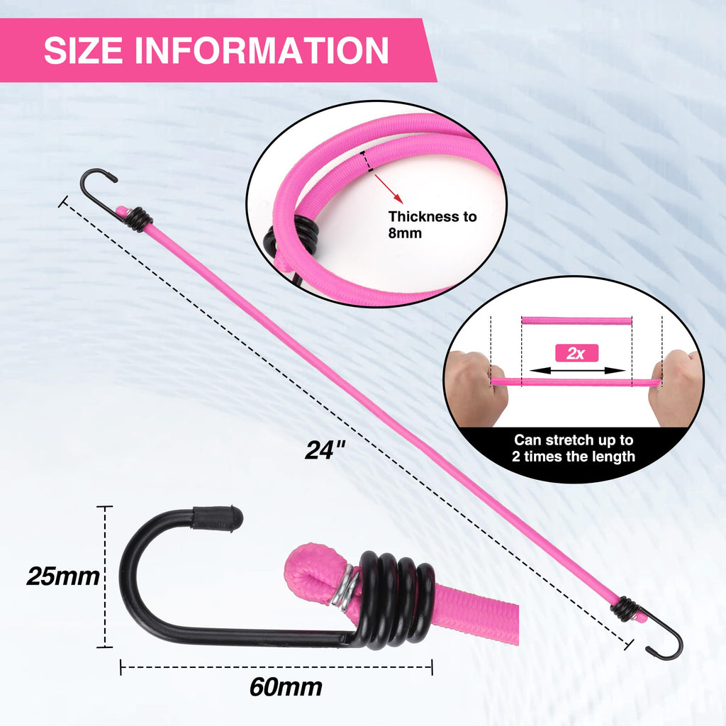 WORKPRO Bungee Cords with Hooks, Heavy Duty Outdoor Bungee Strap, 22-Piece