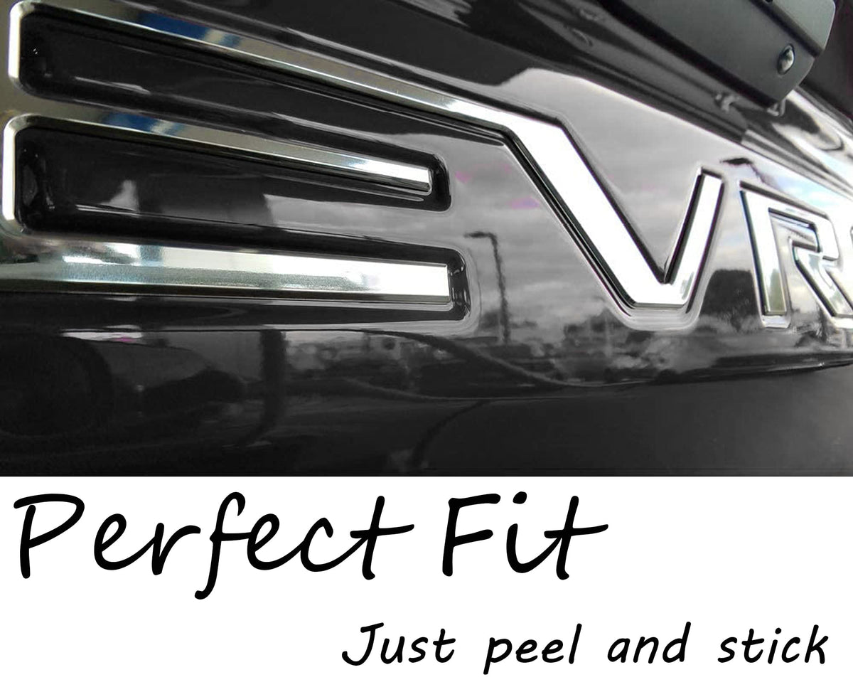 Tailgate Insert Letters Compatible with Chevy Silverado 2019 2020 2021 2022 2023 2024 2025 2026 3D Emblems Badge with Strong Adhesive Matte Black
