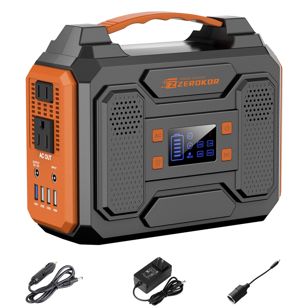 Portable Solar Generator 300W Portable Power Station with 60W Solar Panel
