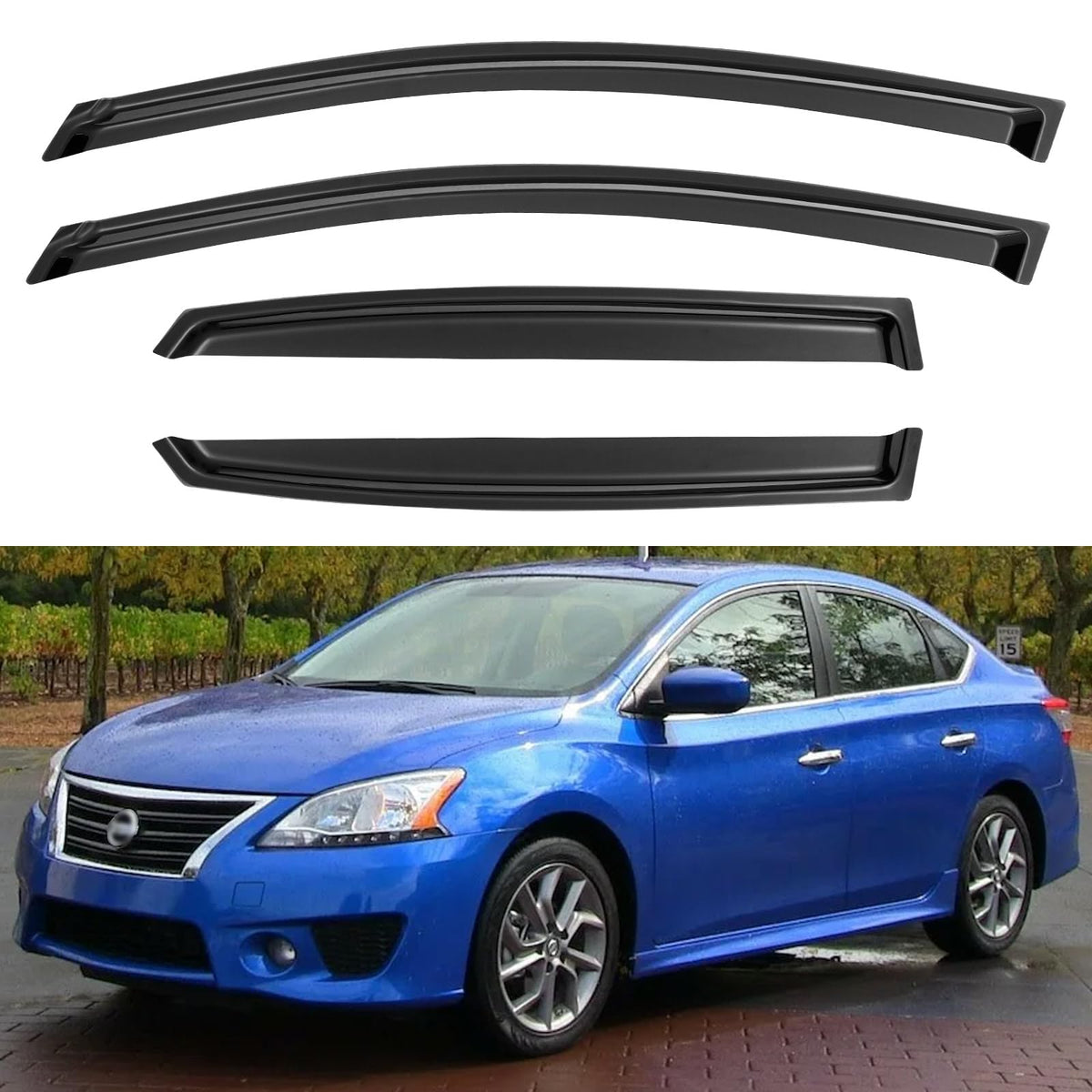 Window Visors Rain Guards for 2015-2026 Ford F150 Crew/SuperCrew Cab
