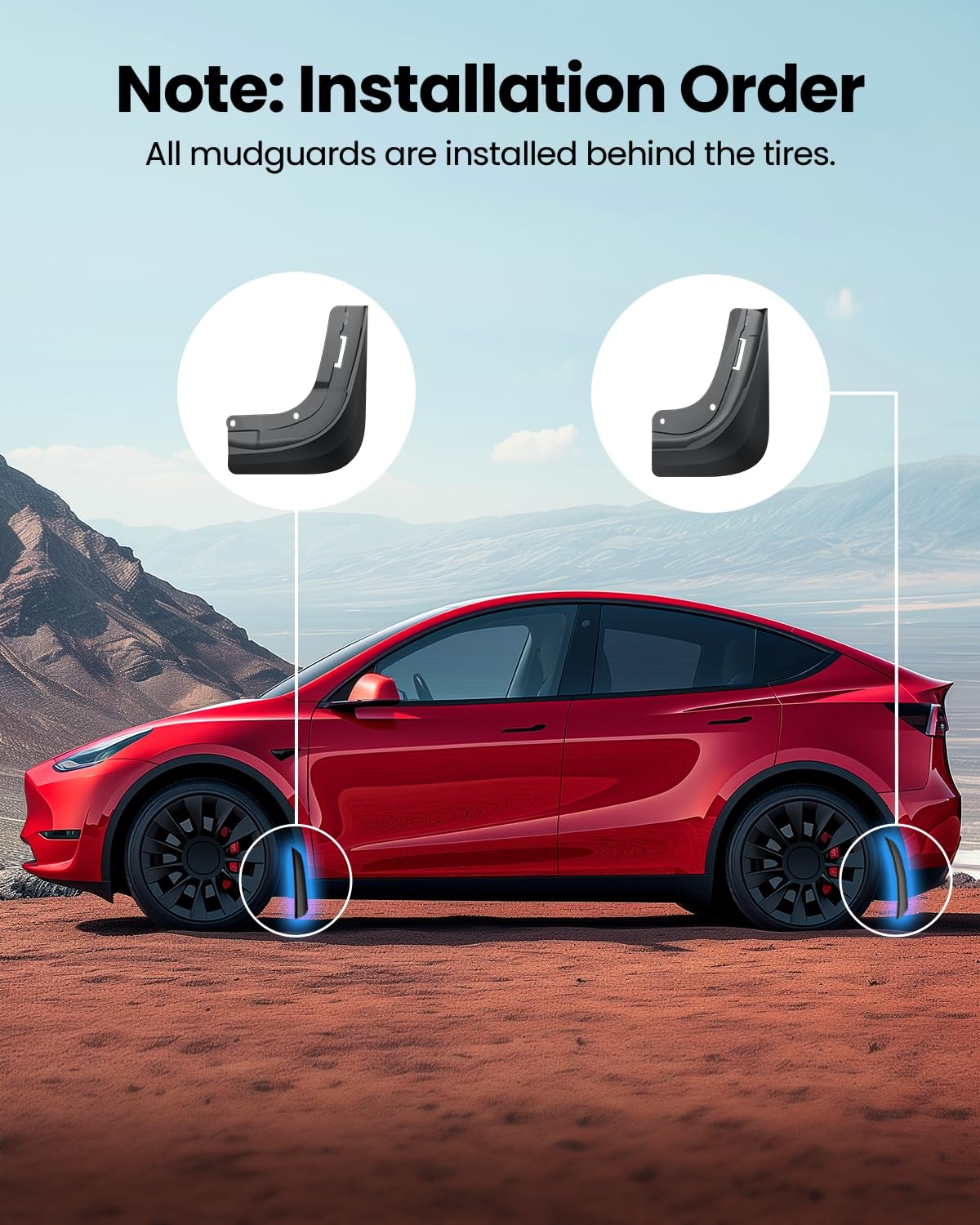 REEVAA Tesla Model Y Juniper 2025–2026 Mud Flaps Accessories, Set of 4