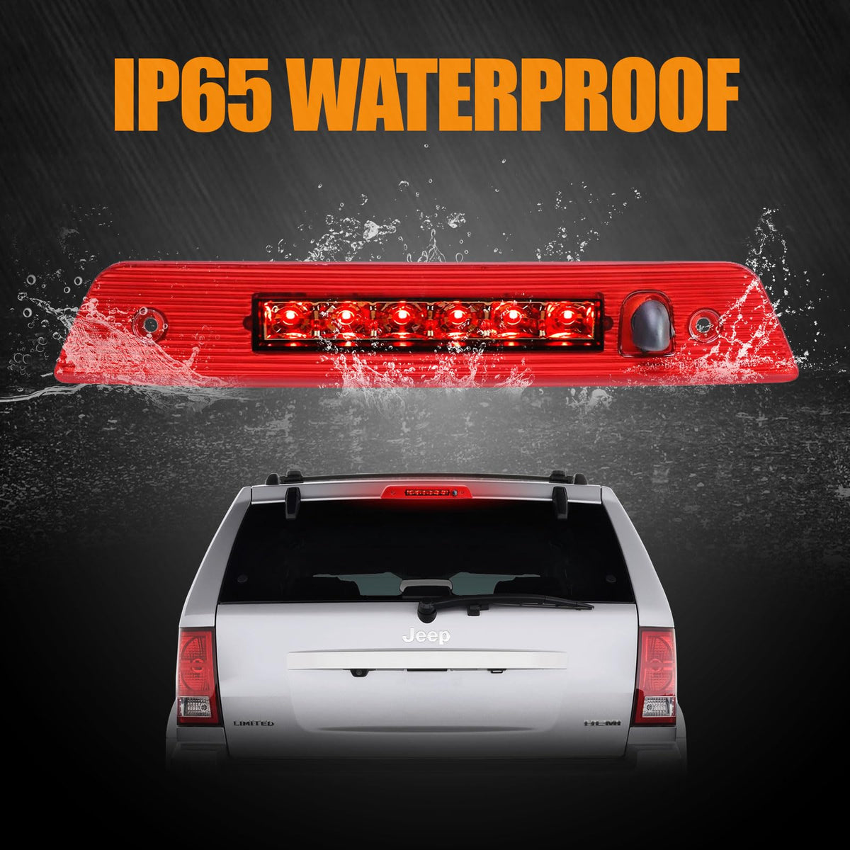 Third 3rd Brake Light, LED High Mount Stop Light for 1999-2007 Chevy Silverado GMC Sierra 1500 2500 3500 HD Classic, Rear Center Cab Roof Tail Cargo Lamp, Smoke Lens