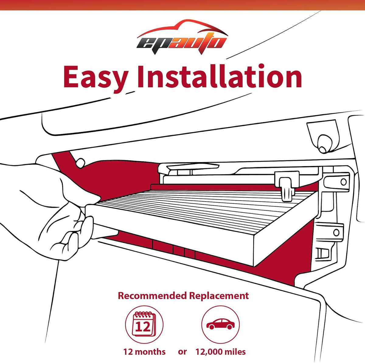 EPAuto CP134 (CF10134) Premium Cabin Air Filter includes Activated Carbon