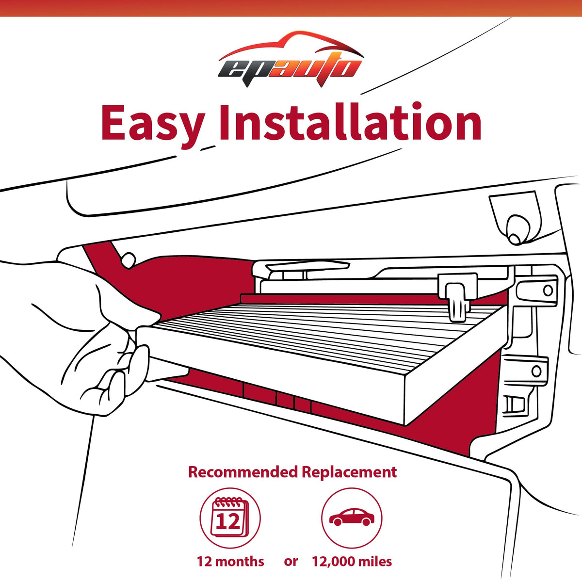 EPAuto CP134 (CF10134) Premium Cabin Air Filter includes Activated Carbon