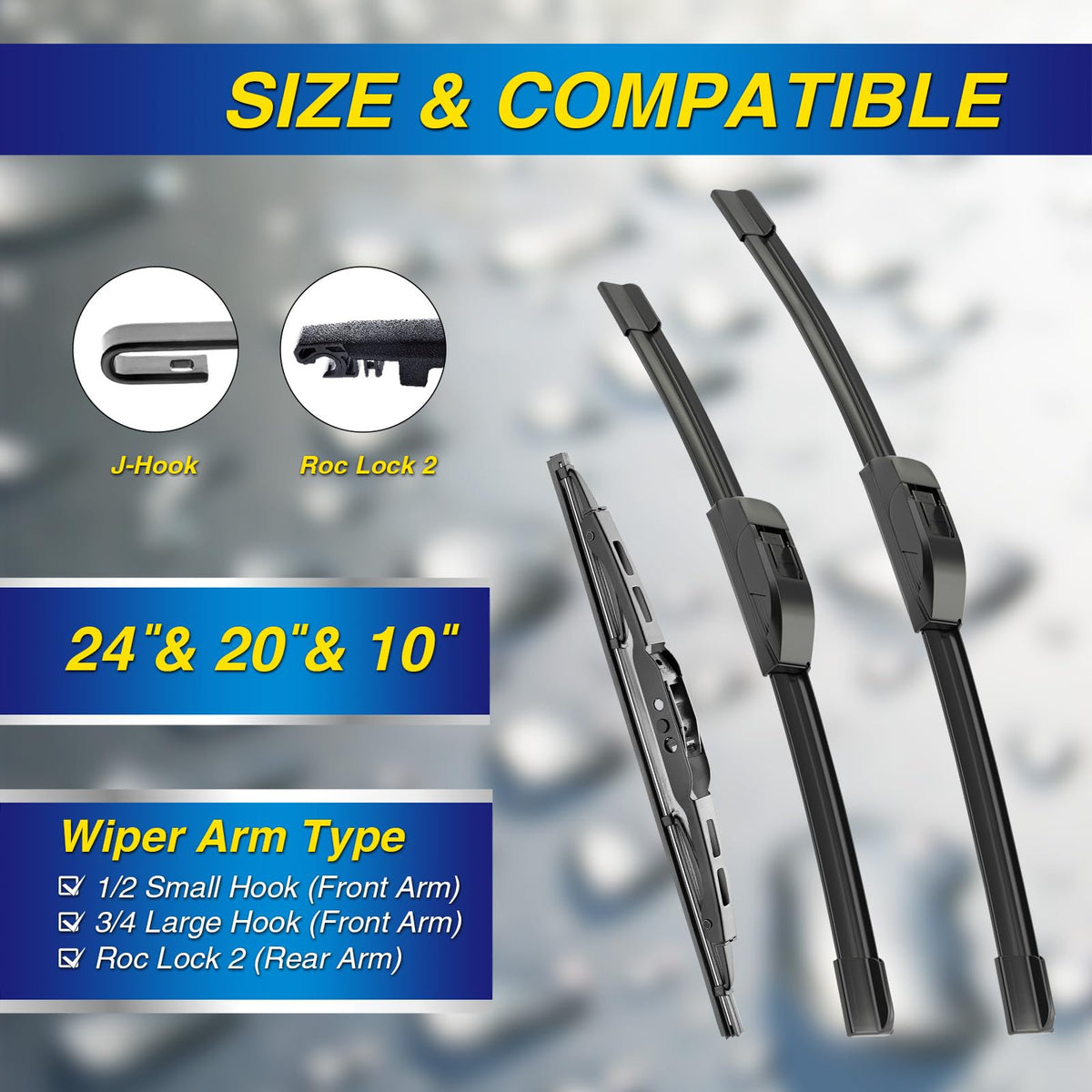5 PLUS Silicone Windshield Wipers Fits Ford Explorer 2011-2024 (3 PACK)