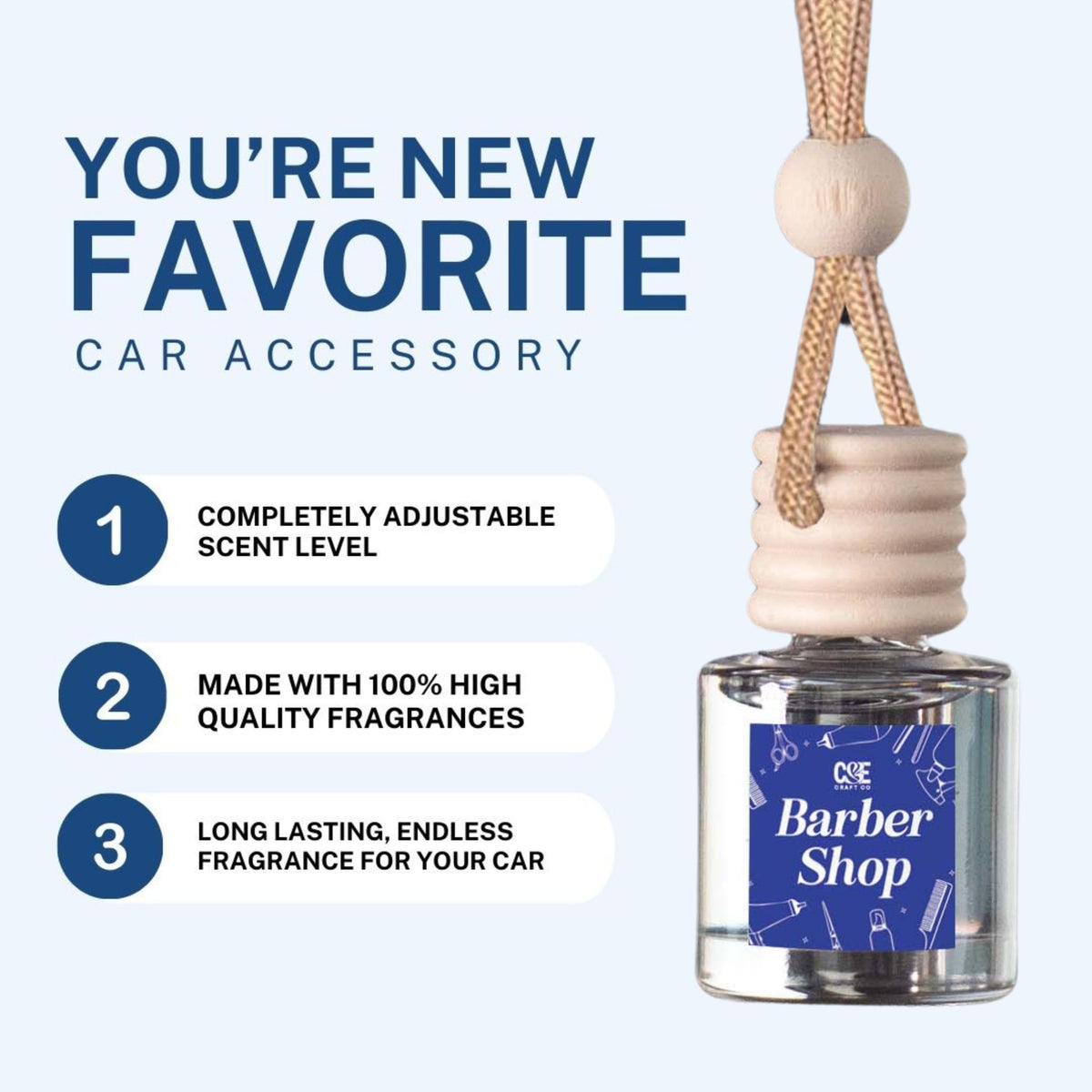 CANDECraftCo 2 Pack Hanging Car Air Freshener Diffuser for Essential Oils