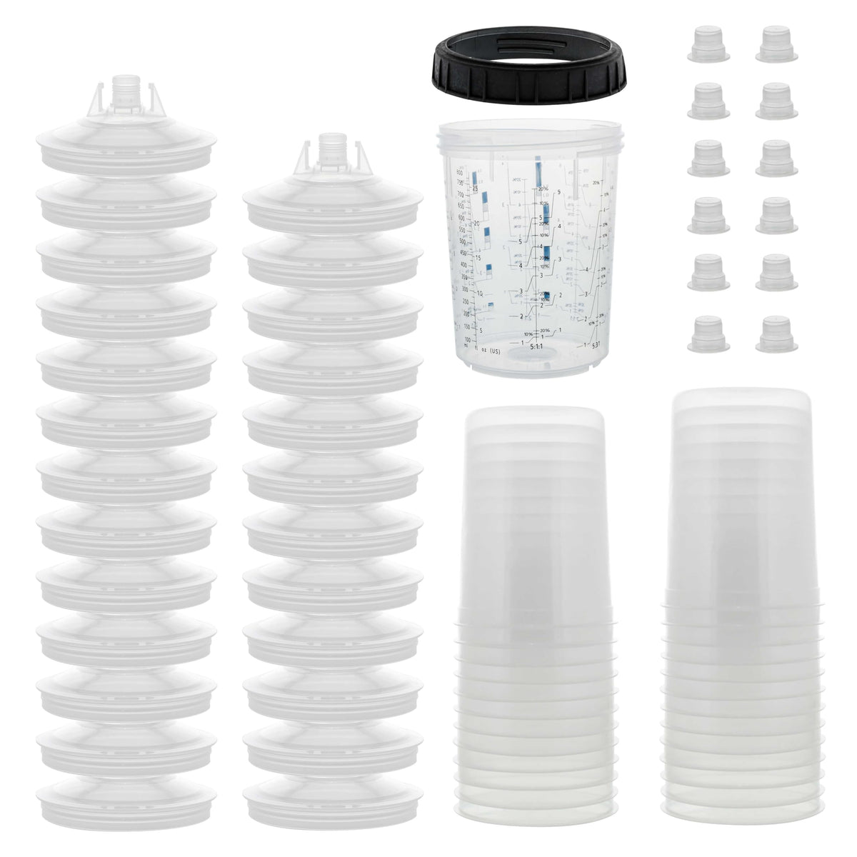 Master Paint System MPS Disposable Paint Spray Gun Cup Liners & Lid System