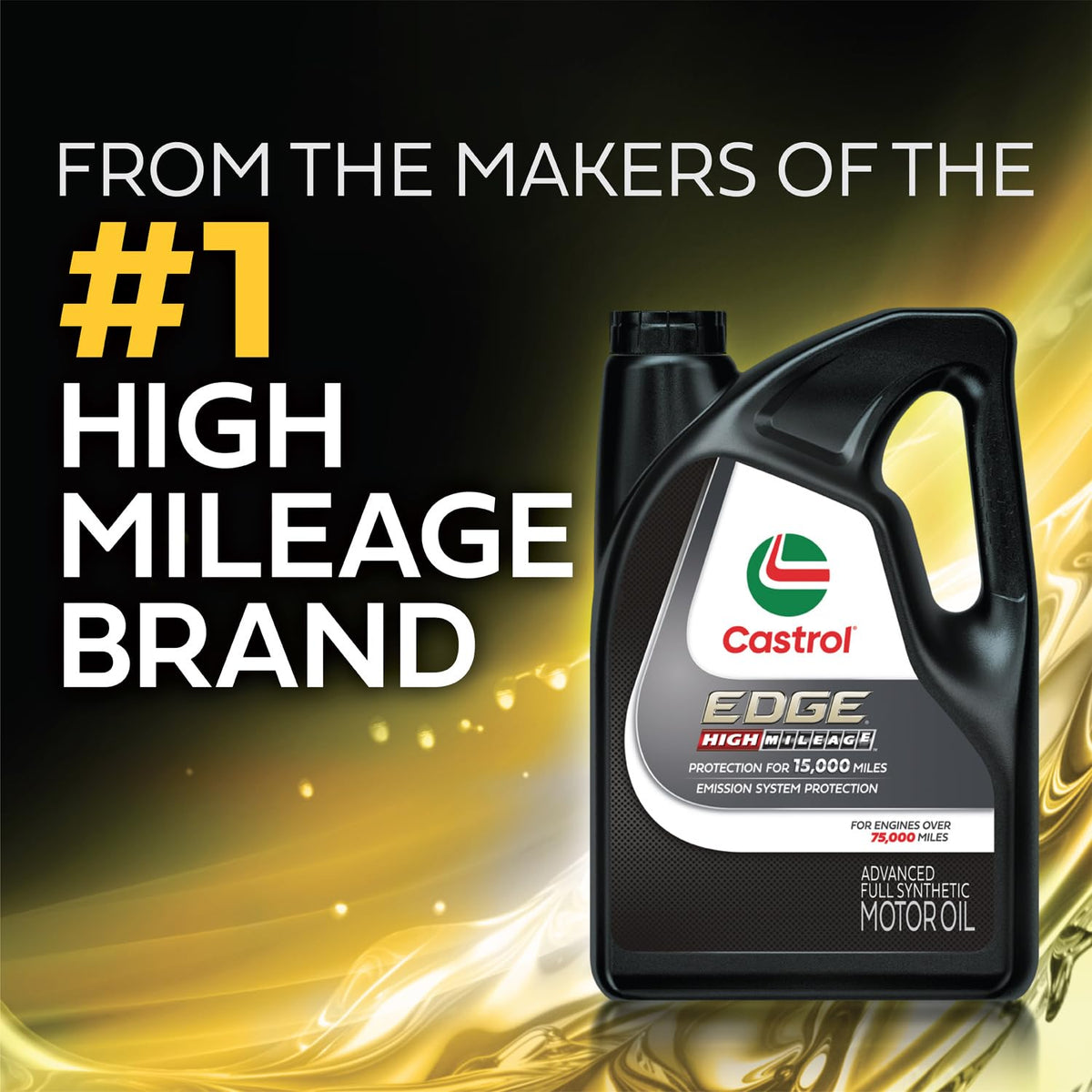 Castrol EDGE High Mileage 5W-30 Advanced Full Synthetic Motor Oil, 5 Quarts