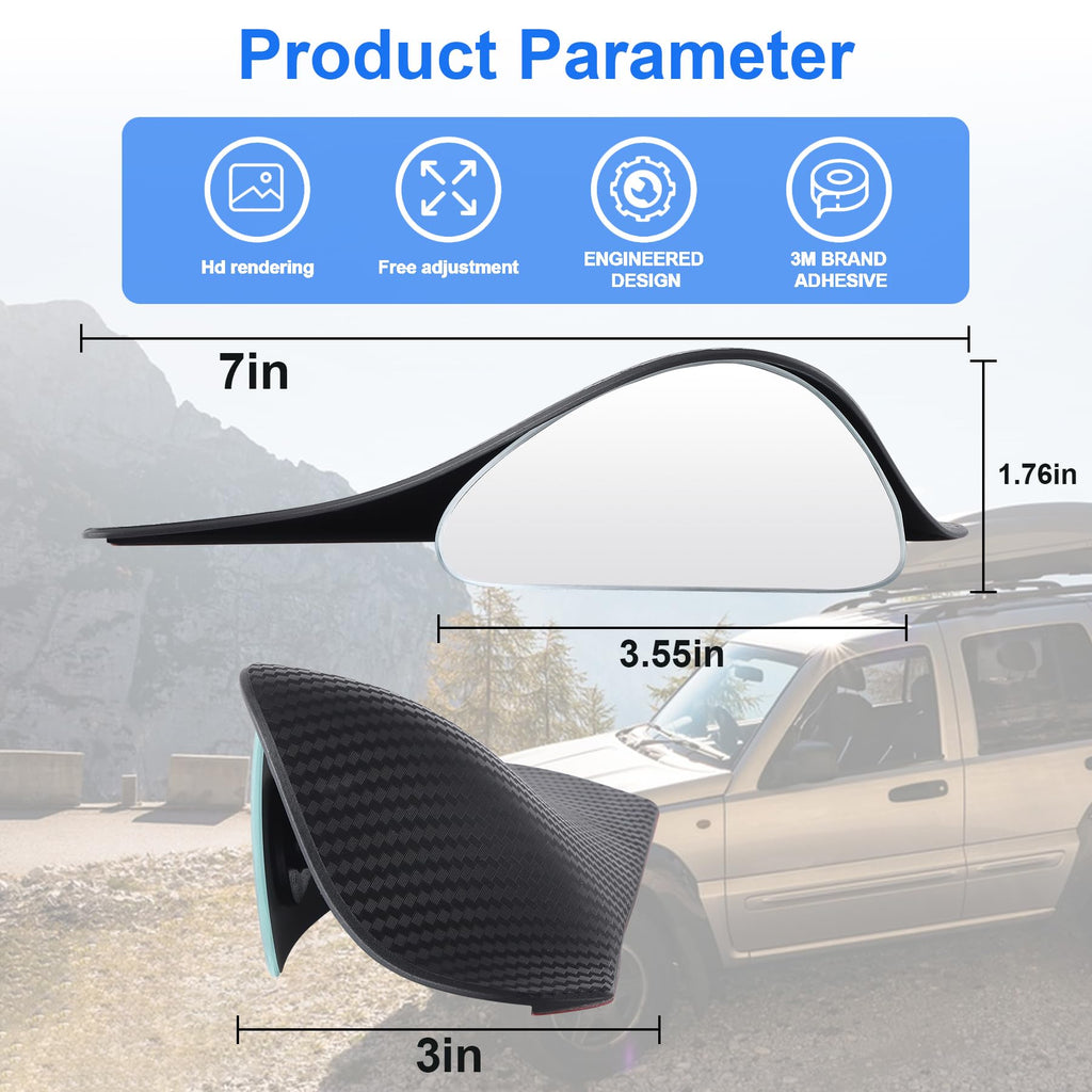 LivTee Blind Spot Car Mirror, HD Glass Frameless Convex Side Mirror Blindspot, Wide Angle Rear View Mirrors for SUVs, Trucks and RVs - Car Accessories