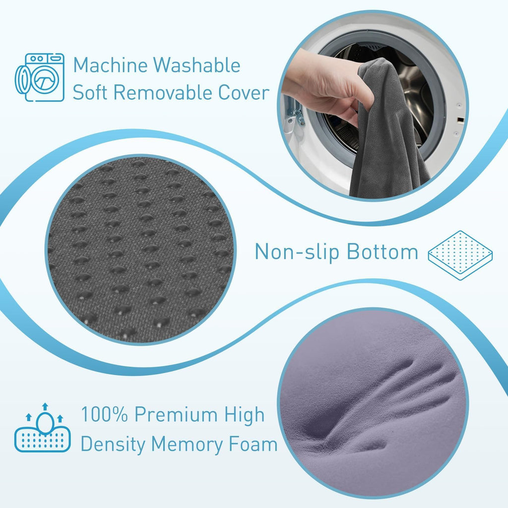 BlissTrends Memory Foam Seat Cushion for Office Chair & Car Seat, Black