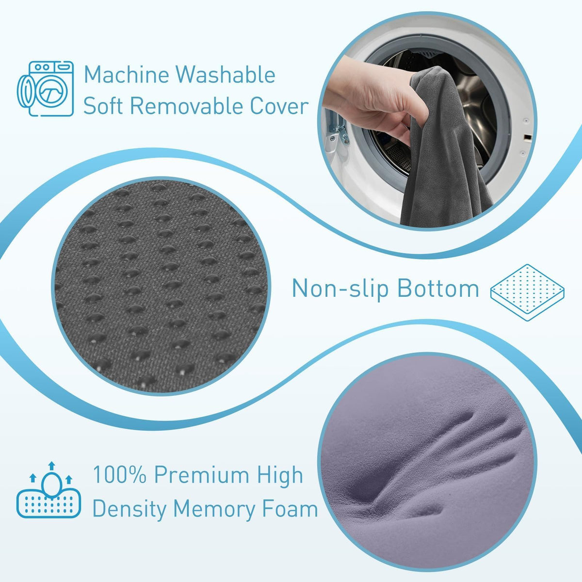 BlissTrends Memory Foam Seat Cushion for Office Chair & Car Seat, Black