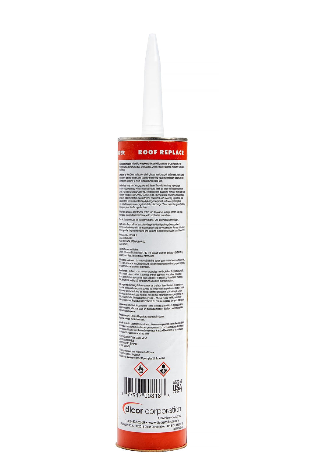 Dicor 501LSW-1 Self-Leveling Lap Sealant, White, 10.3 Oz, RV Roofing