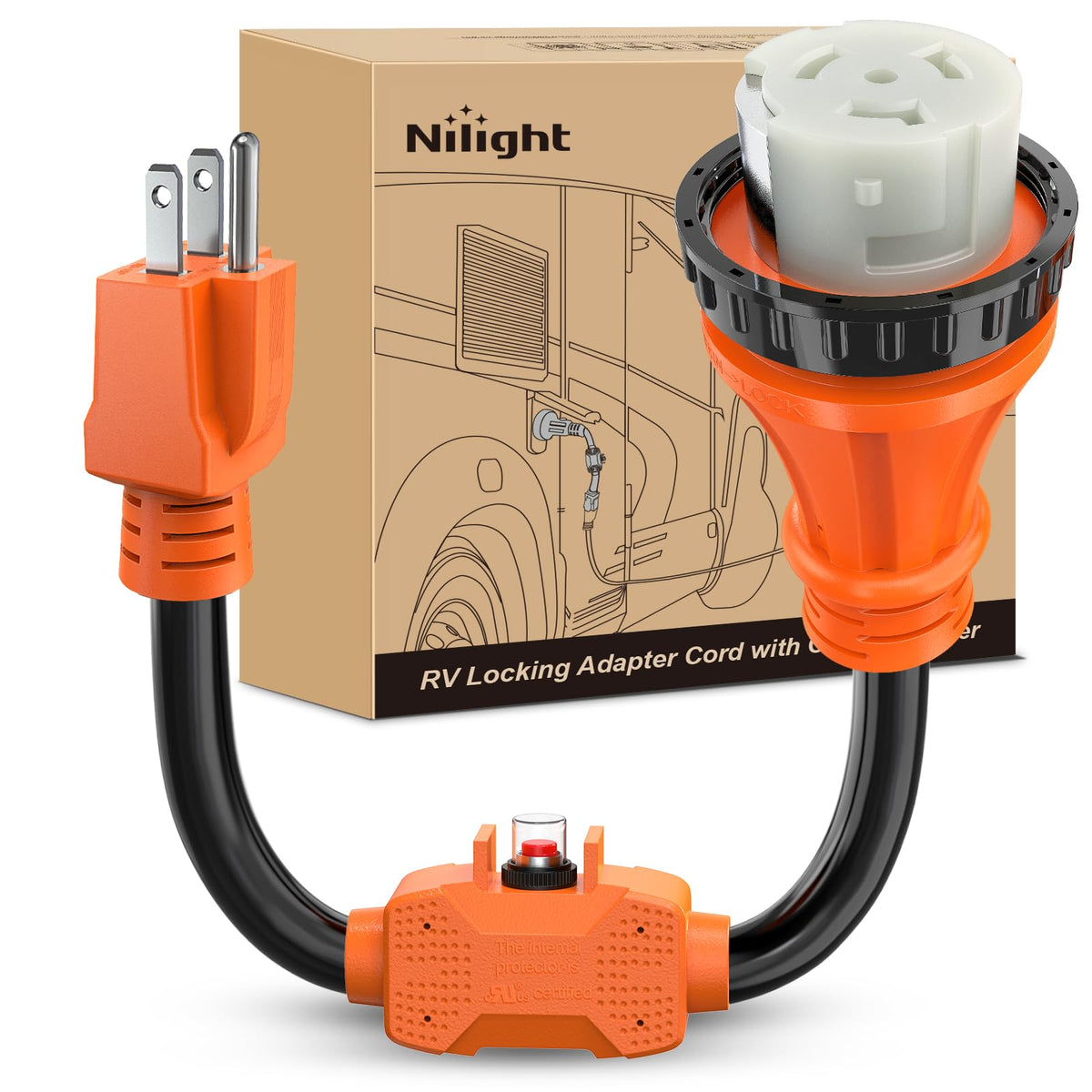 Nilight 30 Amp to 30 Amp RV Generator Adapter Cord L14-30P TT-30R
