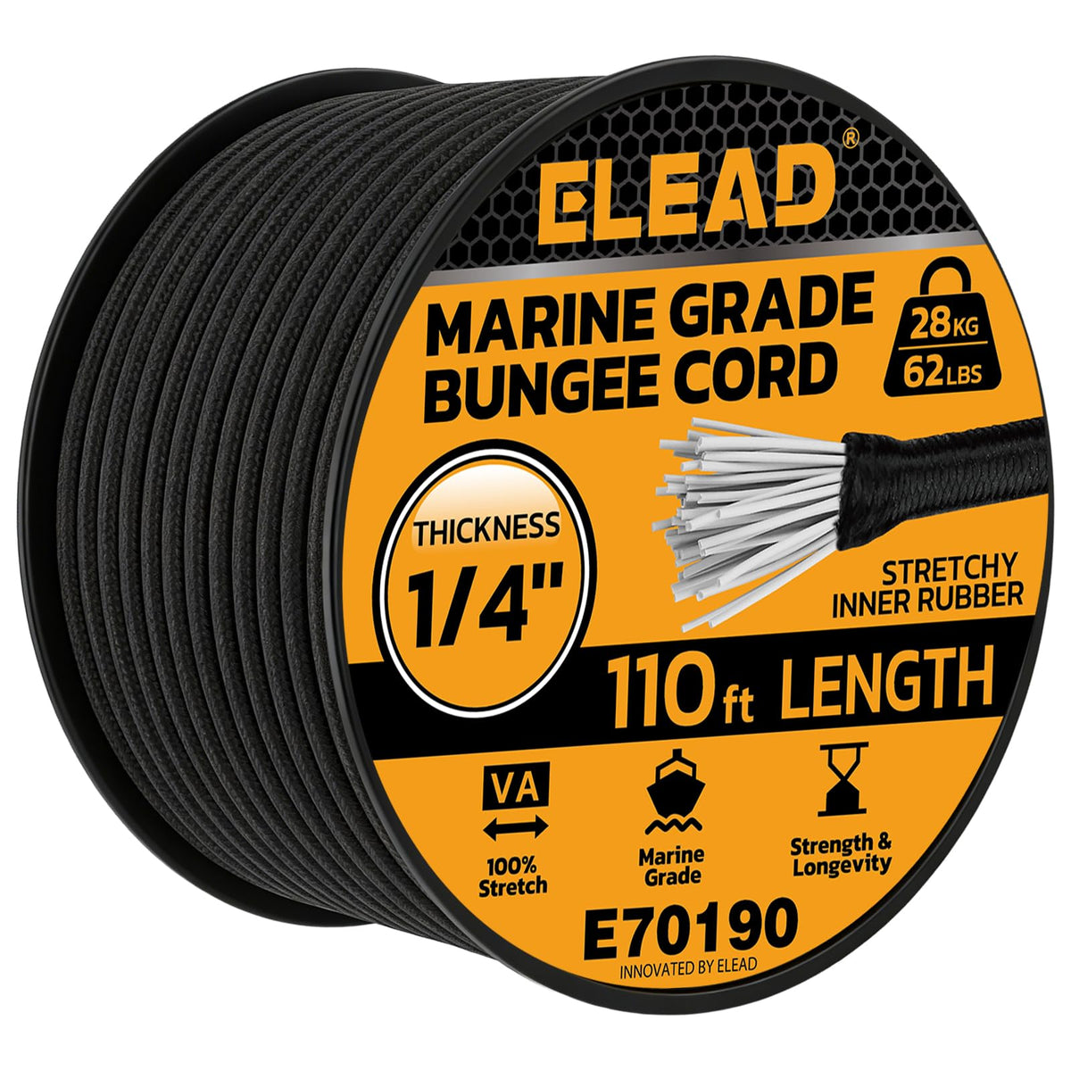 Bungee Cords Heavy Duty Outdoor: 20 Pcs Premium Rubber Bungee Cords with Hooks in a Storage Jar Includes 10", 18", 24", 30", 36", 48" Bungee Cord for Camping, Tent, Fastening Items