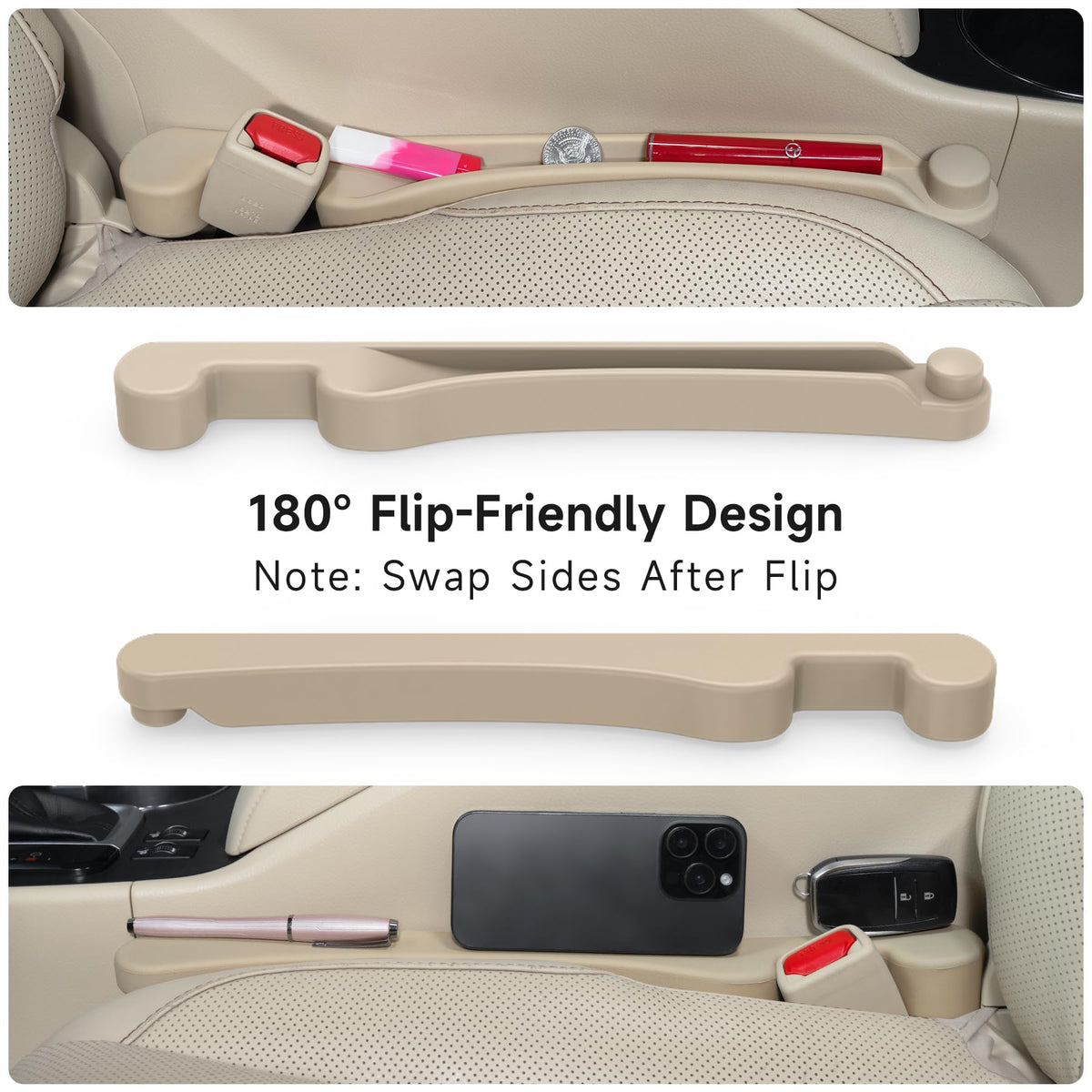 Givifive Car Seat Gap Filler Organizer 2Pack Soft Foam 3IN1 Multifunctional