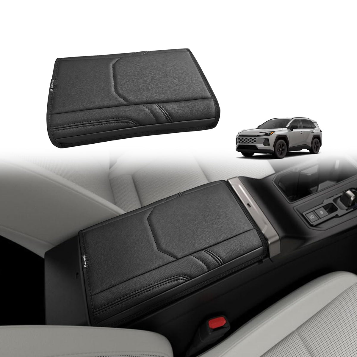 Muslogy Armrest Cover for Silverado/Sierra 2019-2026, Regular Thick, Bench