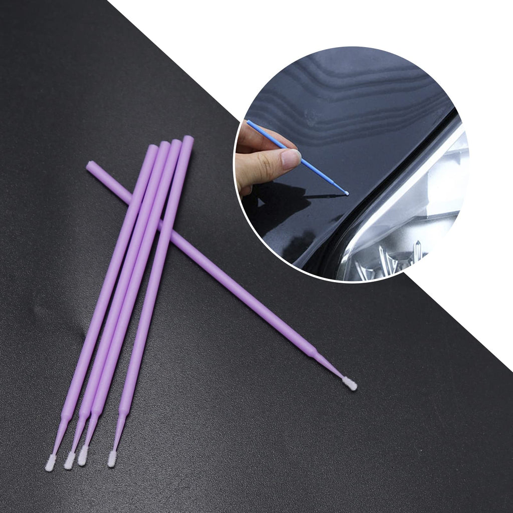 Touch Up Paint Brushes for Automotive Paint Chip Repair Disposable Micro Applicators (S:1.5mm, Purple)-100 Pieces