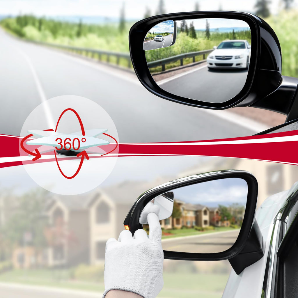 LivTee Blind Spot Car Mirror, HD Glass Frameless Convex Side Mirror Blindspot, Wide Angle Rear View Mirrors for SUVs, Trucks and RVs - Car Accessories