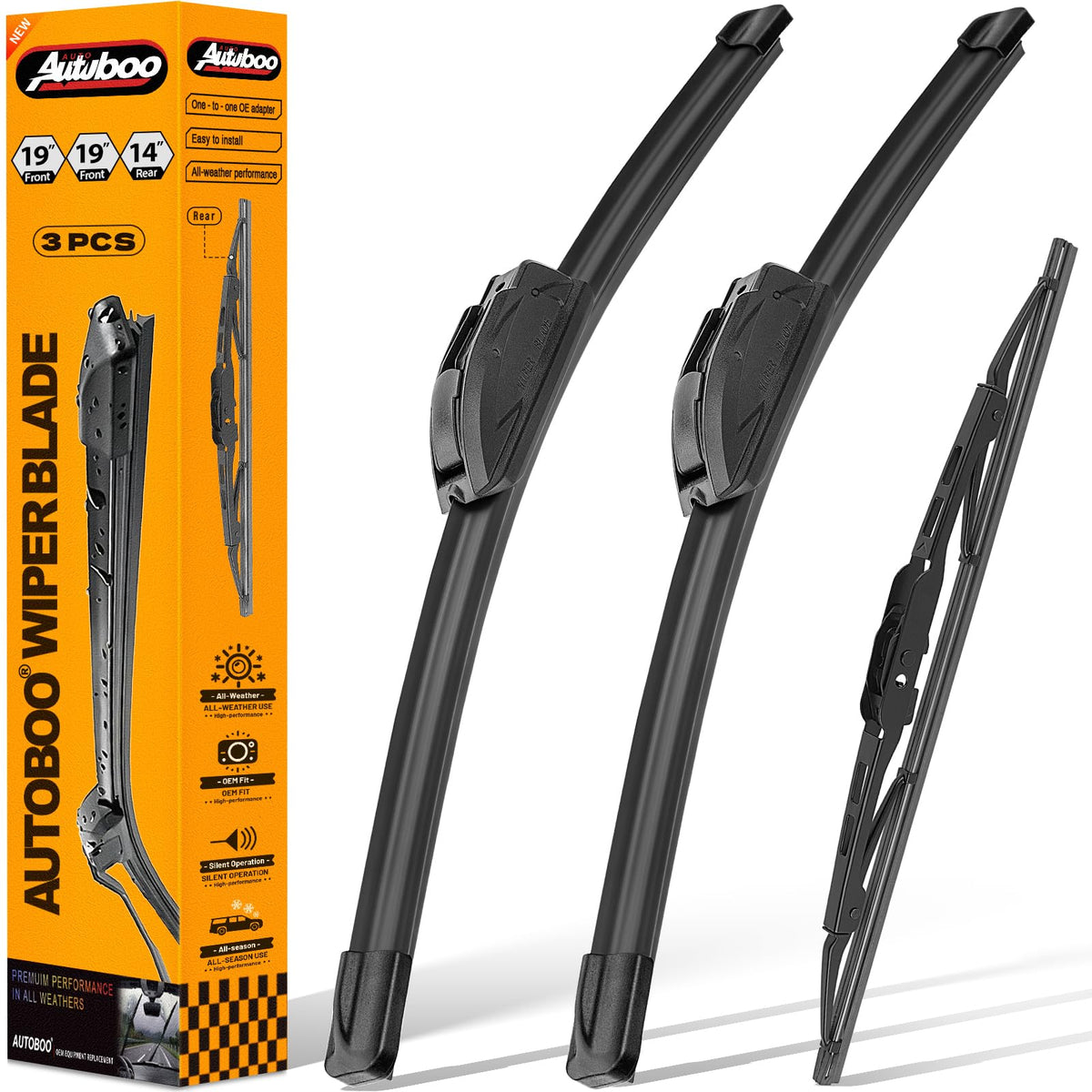 AUTOBOO Windshield Wiper Blade Replacement for Toyota RAV4 Mazda 5