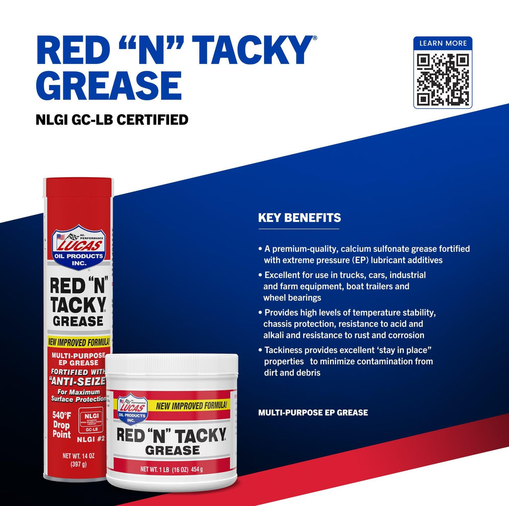Lucas Oil 10574 Red "N" Tacky Grease - 1 Pound